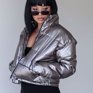 Metallic Puffer Jacket